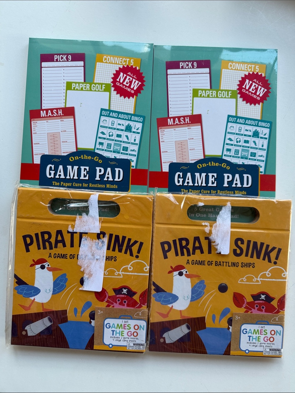 4 PIECE BULK Lot Kids Travel Books Toys Games